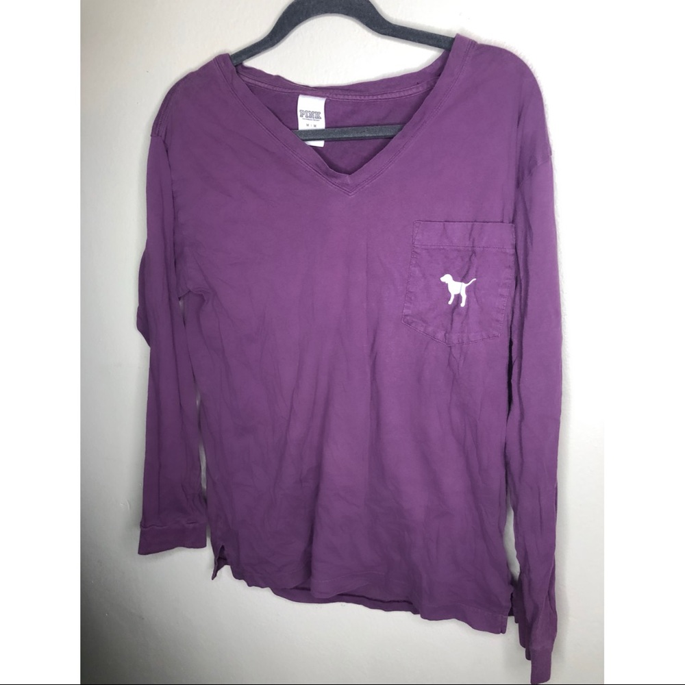VS Purple long sleeve pocket tee